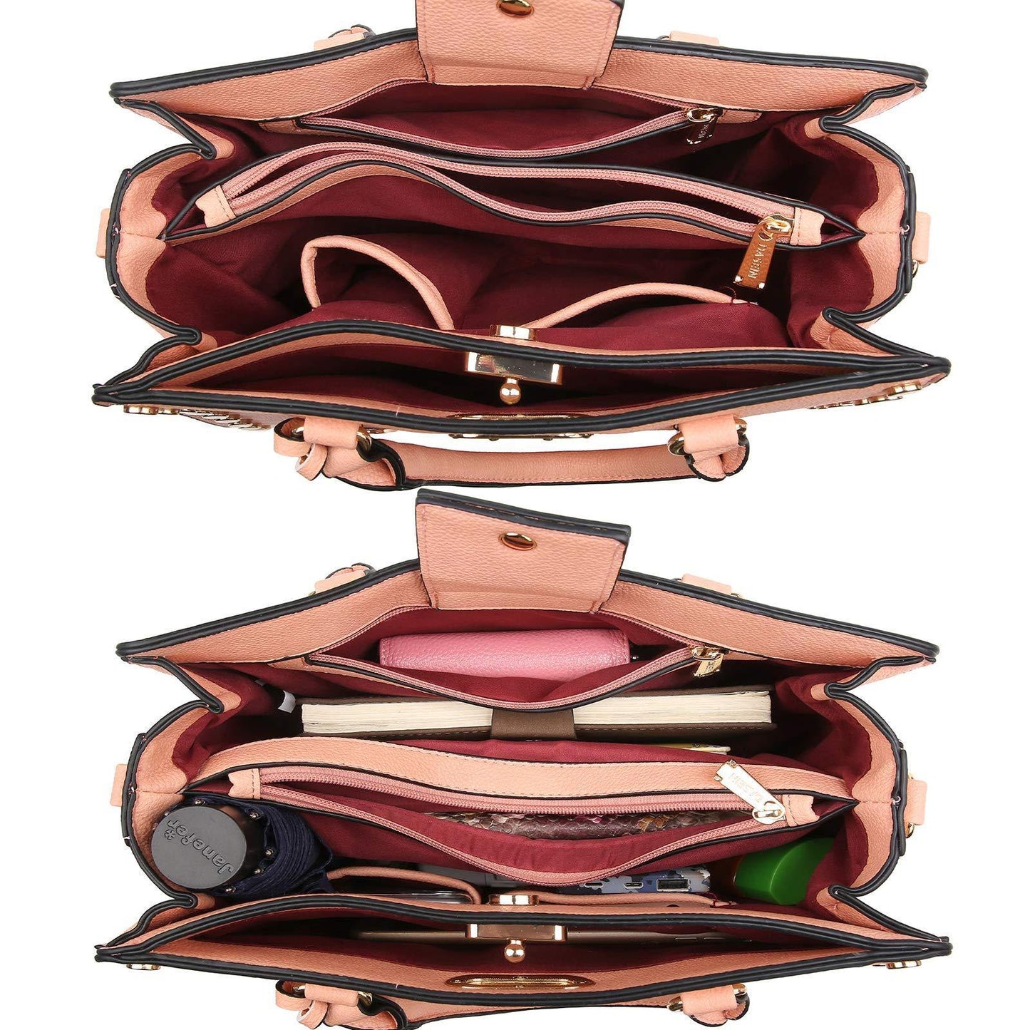 Studded Handbag with Matching Wristlet - Dasein Bags