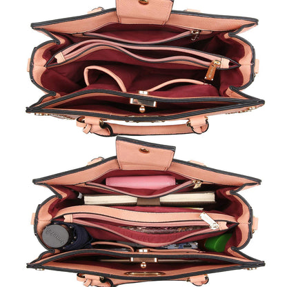 Studded Handbag with Matching Wristlet - Dasein Bags