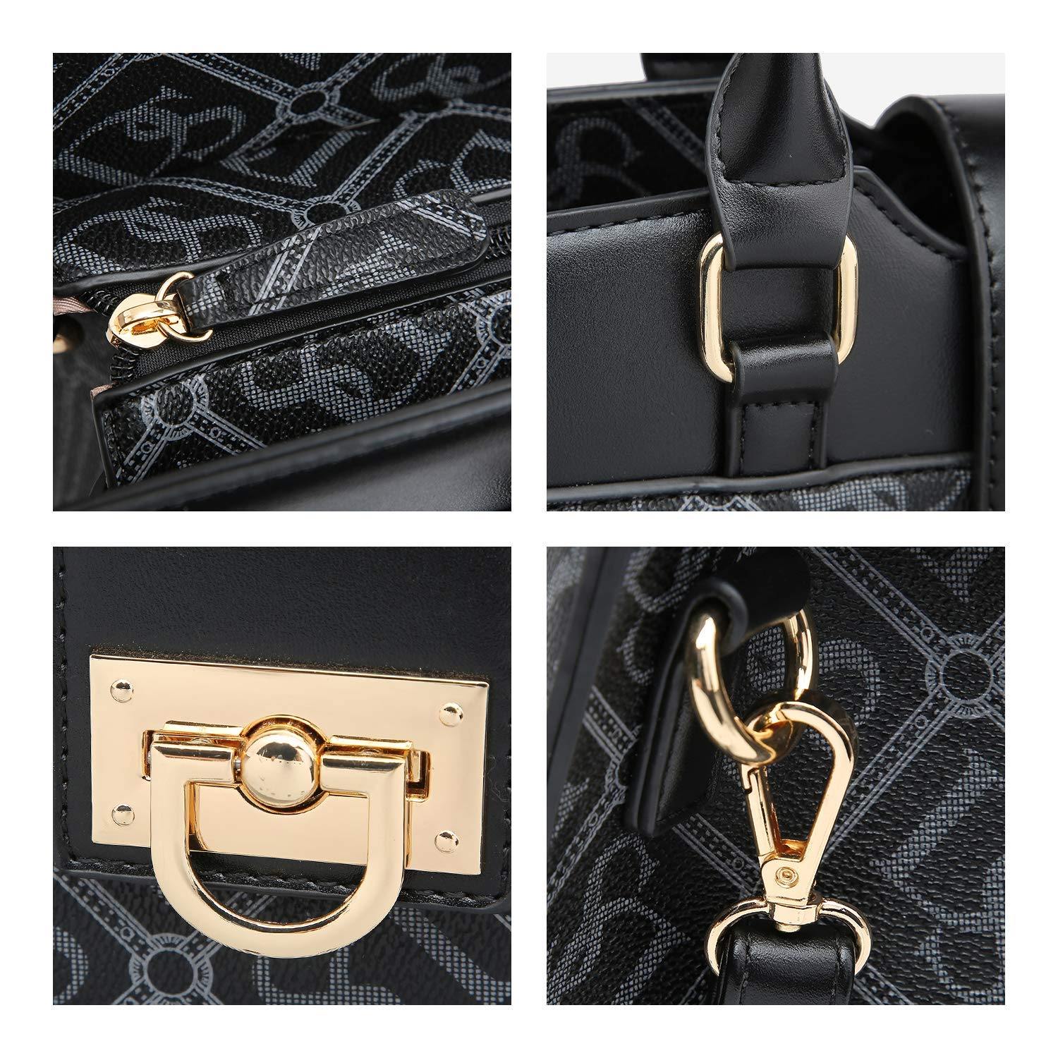 Monogram Flap Satchel with Matching Wristlet - Dasein Bags