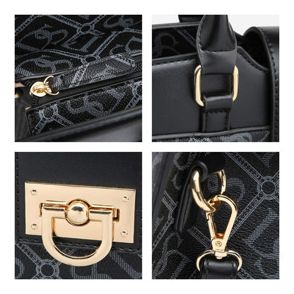 Monogram Flap Satchel with Matching Wristlet - Dasein Bags