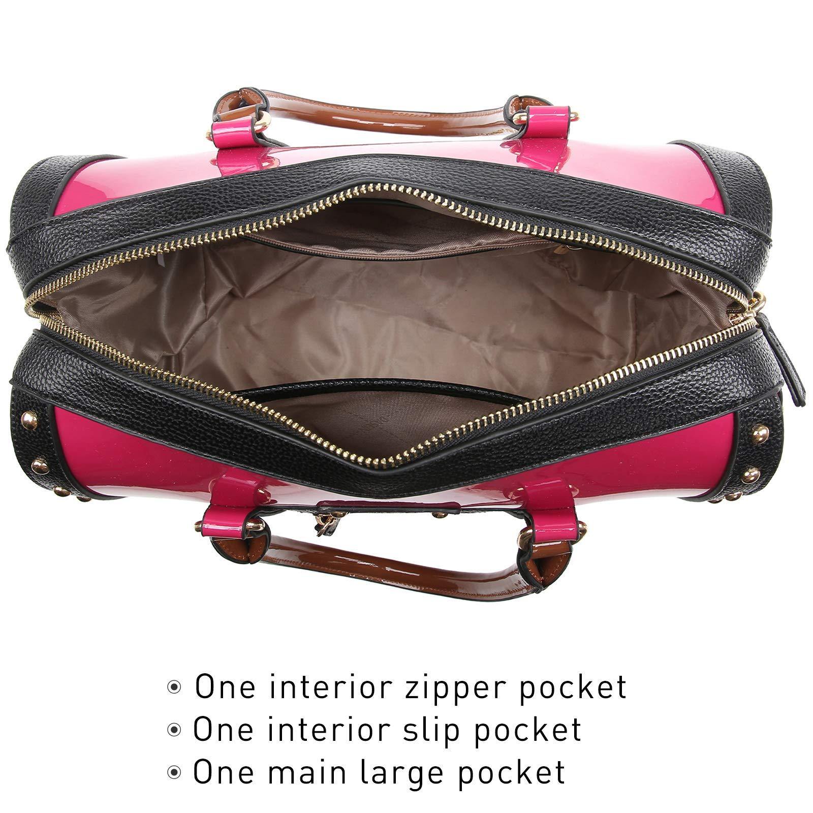 Shiny Patent Handbags Barrel Top Handle Bag for Women l Dasein - Dasein Bags