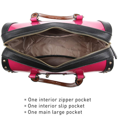 Shiny Patent Handbags Barrel Top Handle Bag for Women l Dasein - Dasein Bags