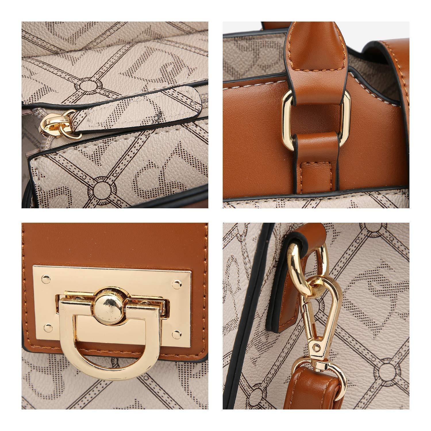 Monogram Flap Satchel with Matching Wristlet - Dasein Bags