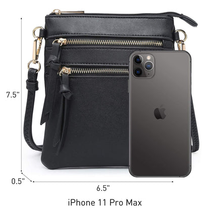 Lightweight Functional Multi Pocket Vegan Leather Shoulder Crossbody Bag l Dasein - Dasein Bags