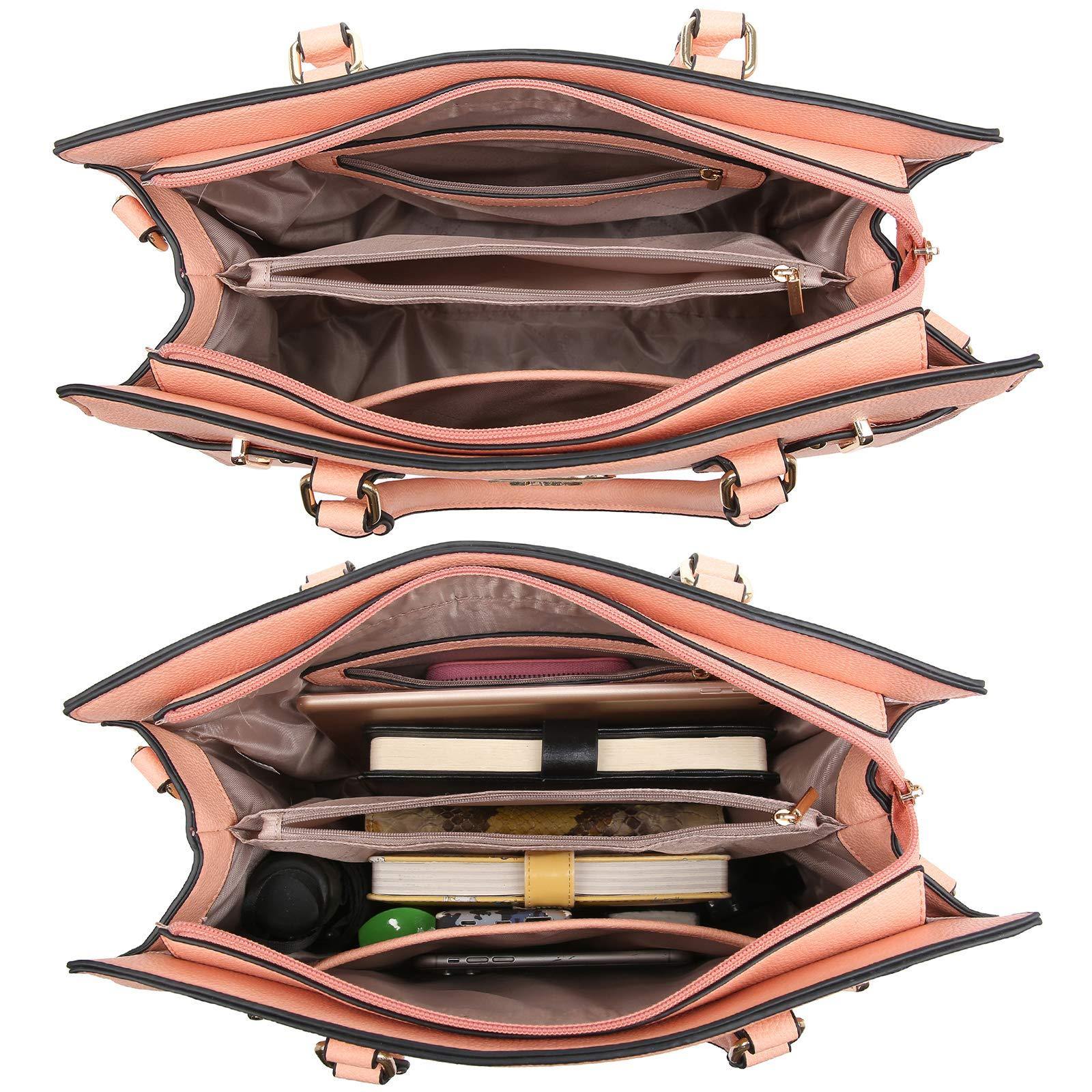 Ladies Shoulder Bag Top Handle Satchel Tote Work Bag with Matching Clutch l Dasein - Dasein Bags