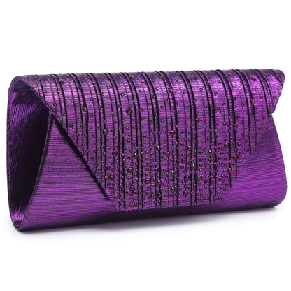 Women Glitter Rhinestone Wedding Evening Purse Envelope Clutch Dasein - Dasein Bags