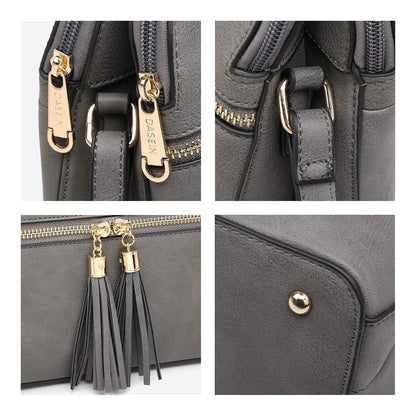 Tassel Front Zipper Crossbody Bag - Dasein Bags