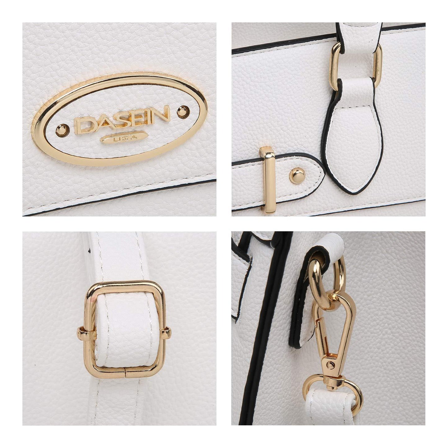 Ladies Shoulder Bag Top Handle Satchel Tote Work Bag with Matching Clutch l Dasein - Dasein Bags