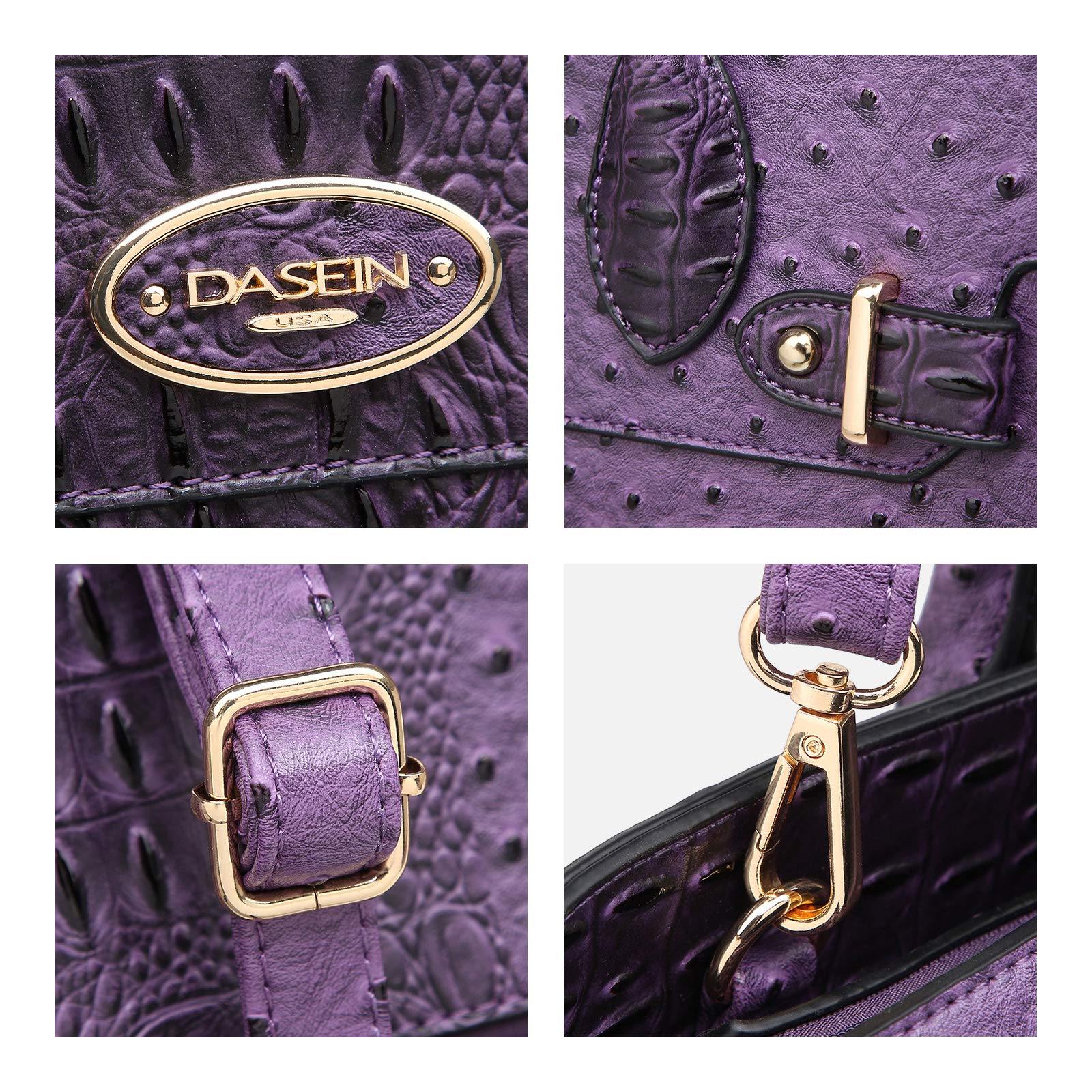 Fashion embossed Shoulder Top Handle Satchel Tote Bag with Matching Clutch l Dasein - Dasein Bags