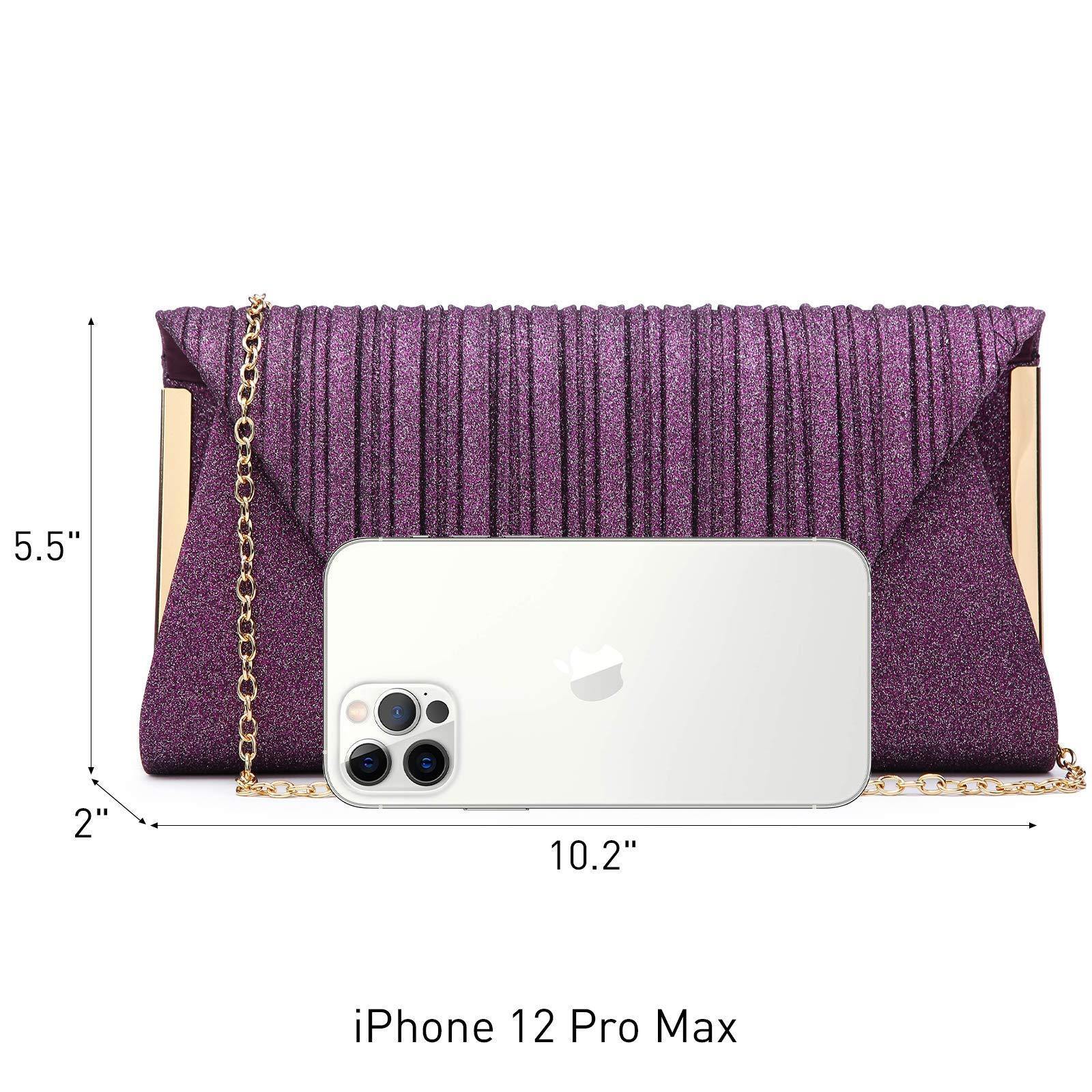 Dasein Glitter Flap Envelope Clutch Purses Evening Bags Wedding Party Prom Purse - Dasein Bags