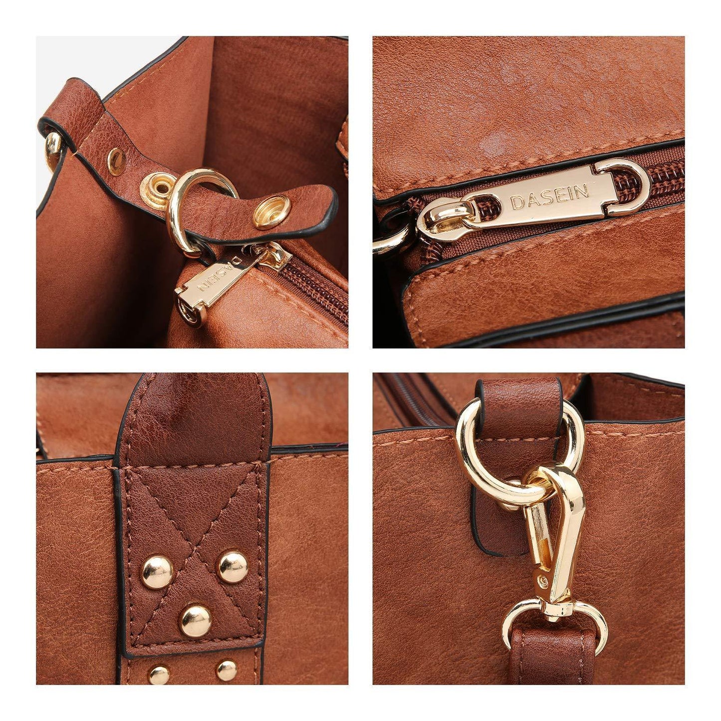 Studded 3-in-1 Top Handle Tote Handbag l Dasein - Dasein Bags