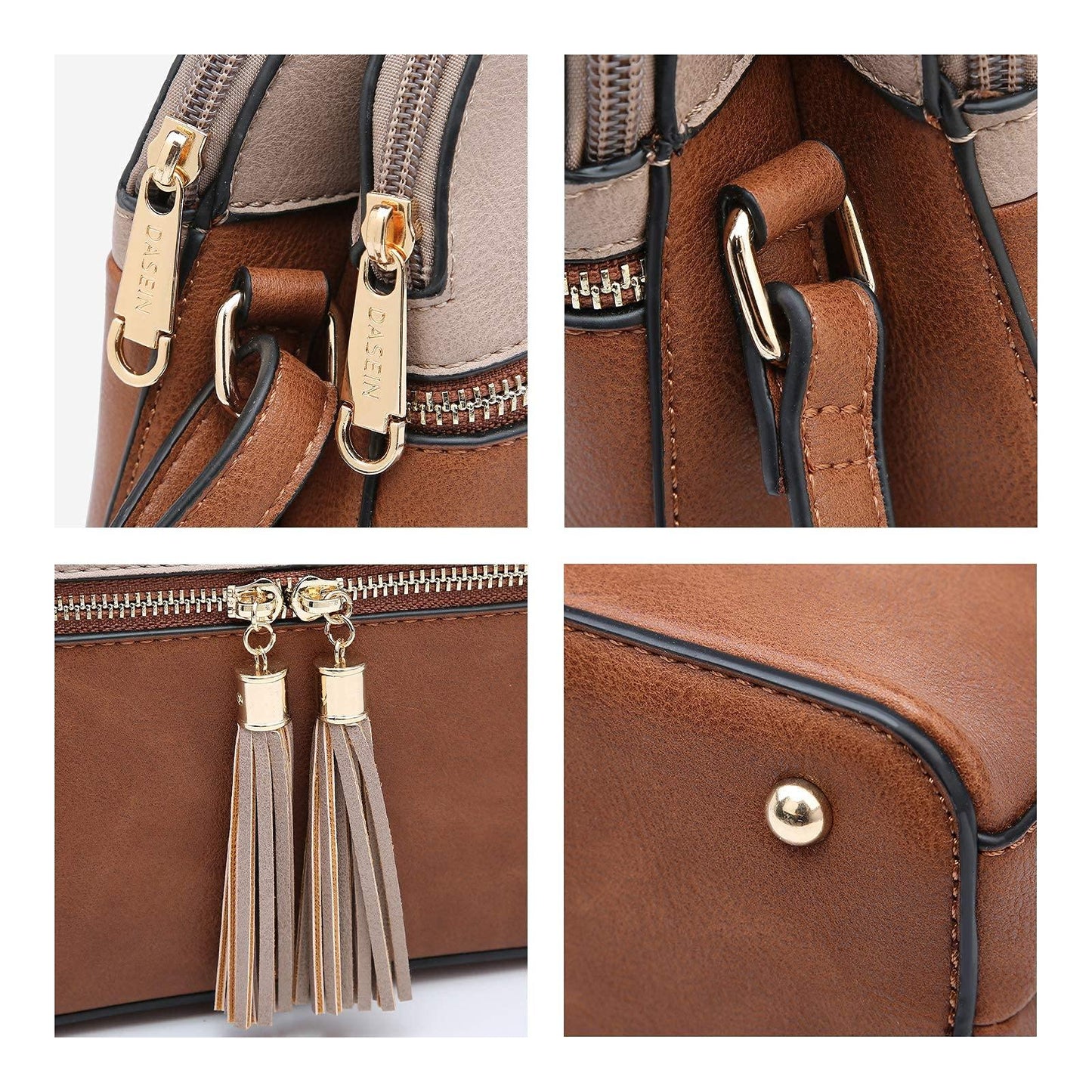 Two-Tone Tassel Crossbody Bag - Dasein Bags
