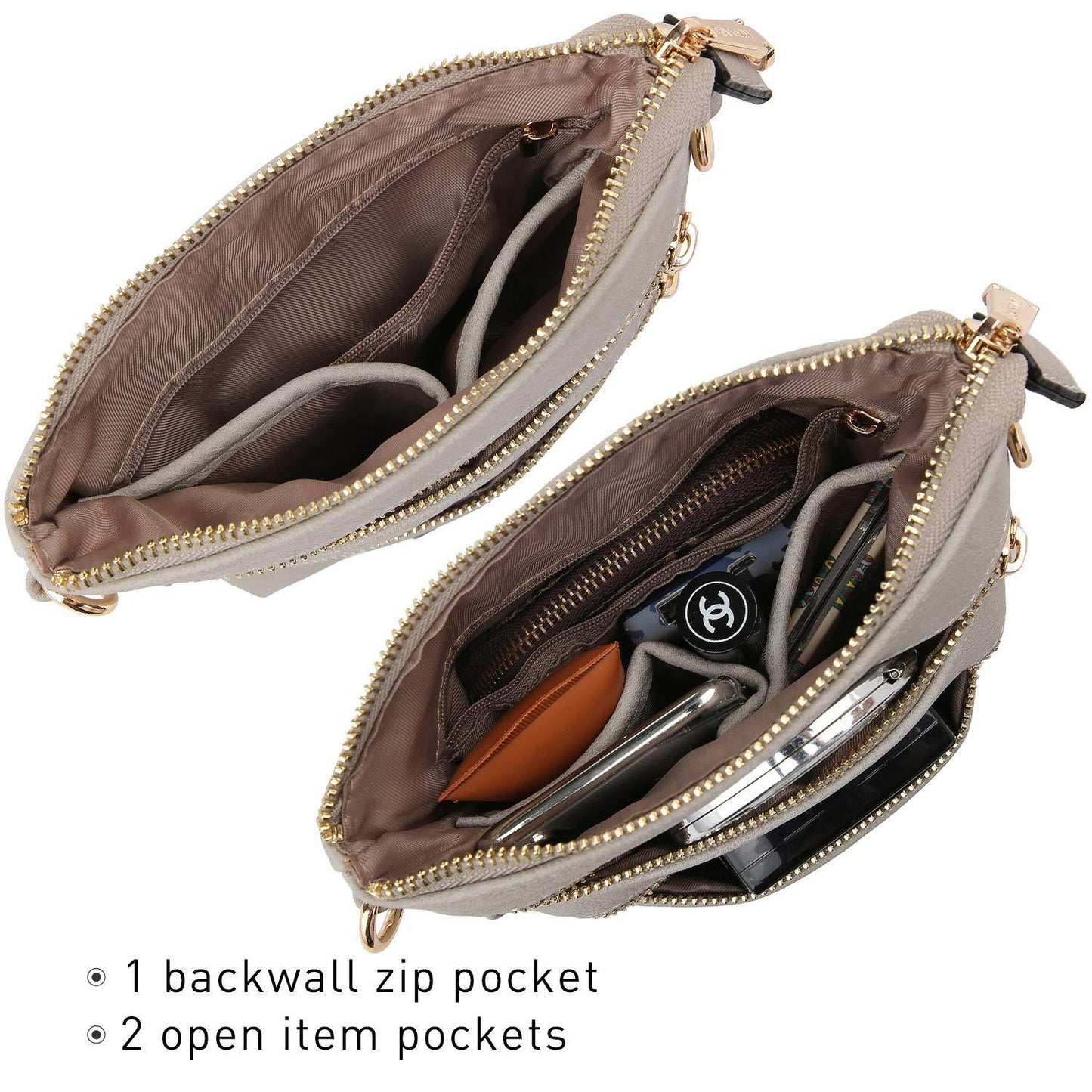 Women PU Leather Lightweight Crossbody Bag with Multi Pockets l Dasein - Dasein Bags