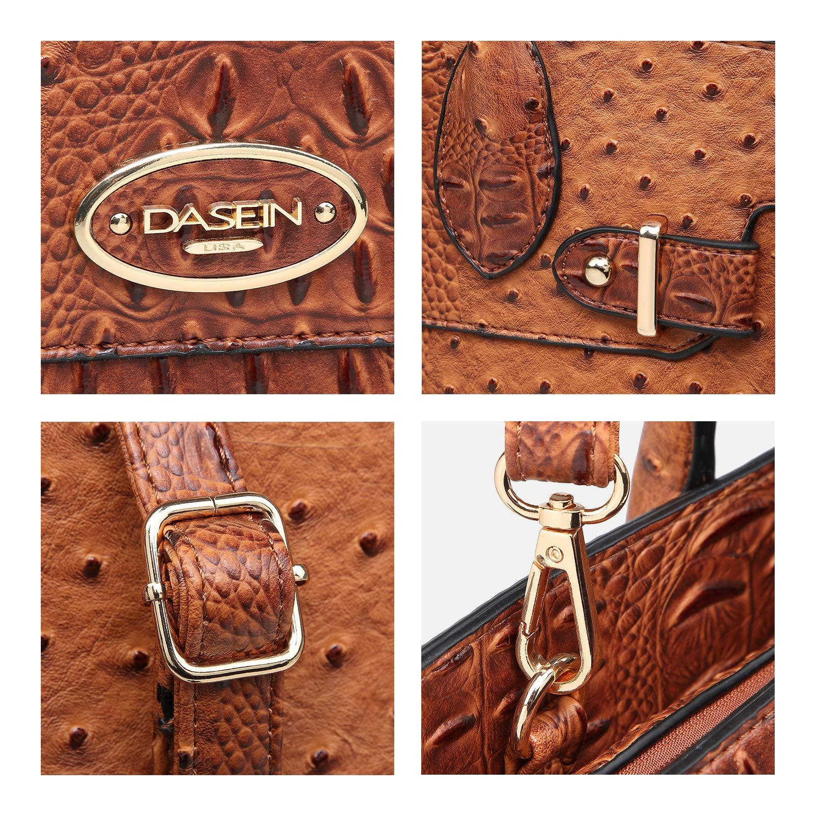Fashion embossed Shoulder Top Handle Satchel Tote Bag with Matching Clutch l Dasein - Dasein Bags