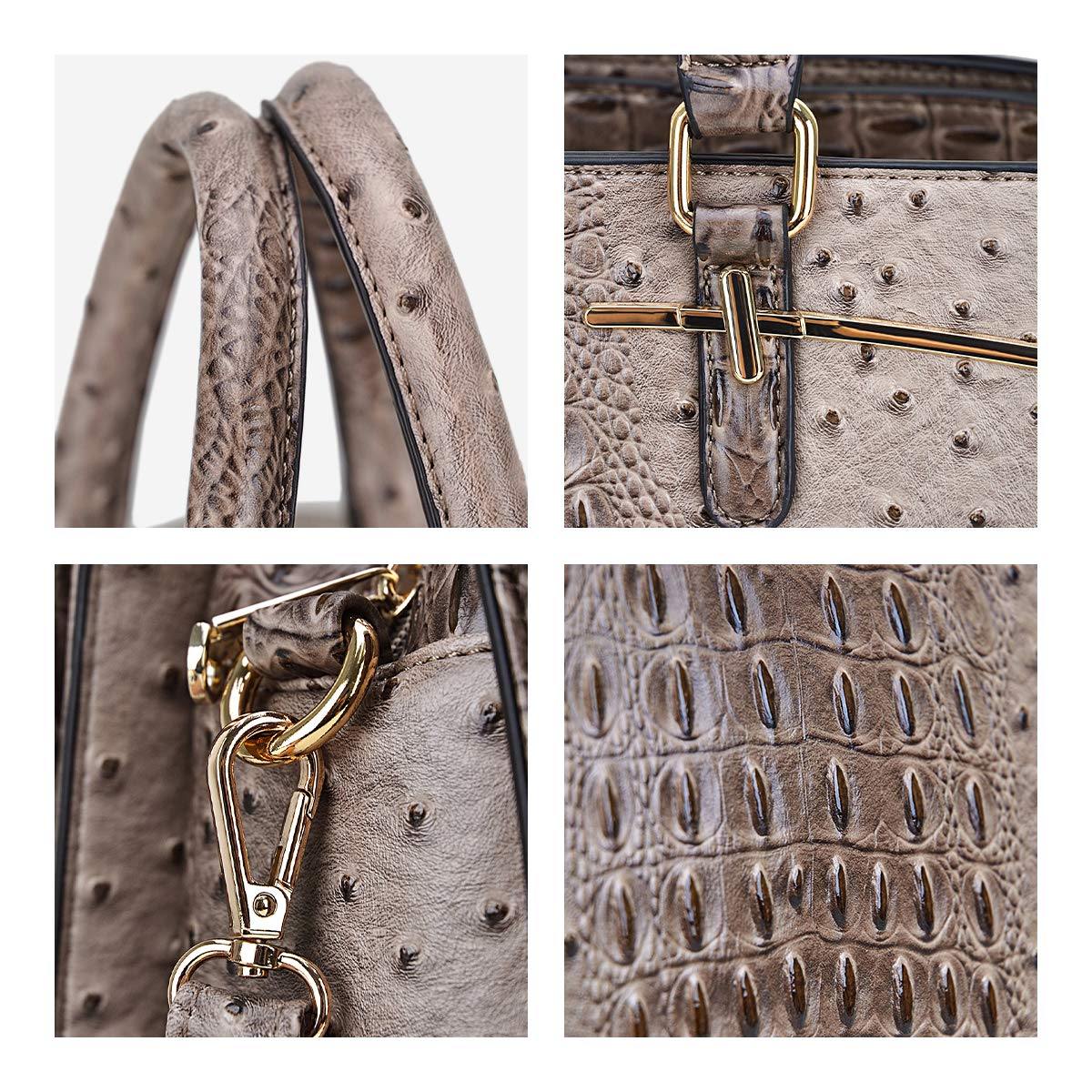 Fashion Embossed Pattern Two Tone Handbag with Matching Wallet l Dasein - Dasein Bags