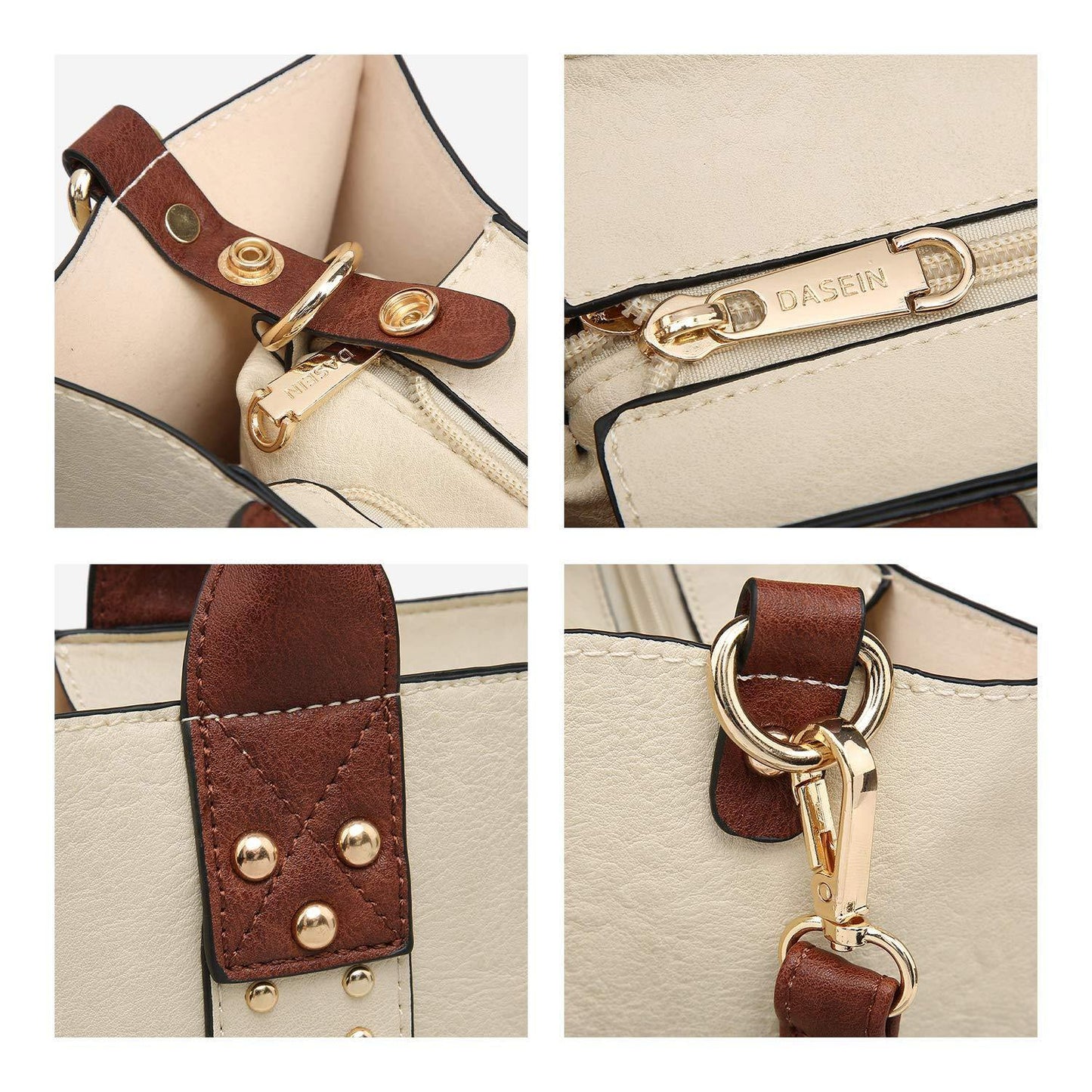 Studded 3-in-1 Top Handle Tote Handbag l Dasein - Dasein Bags