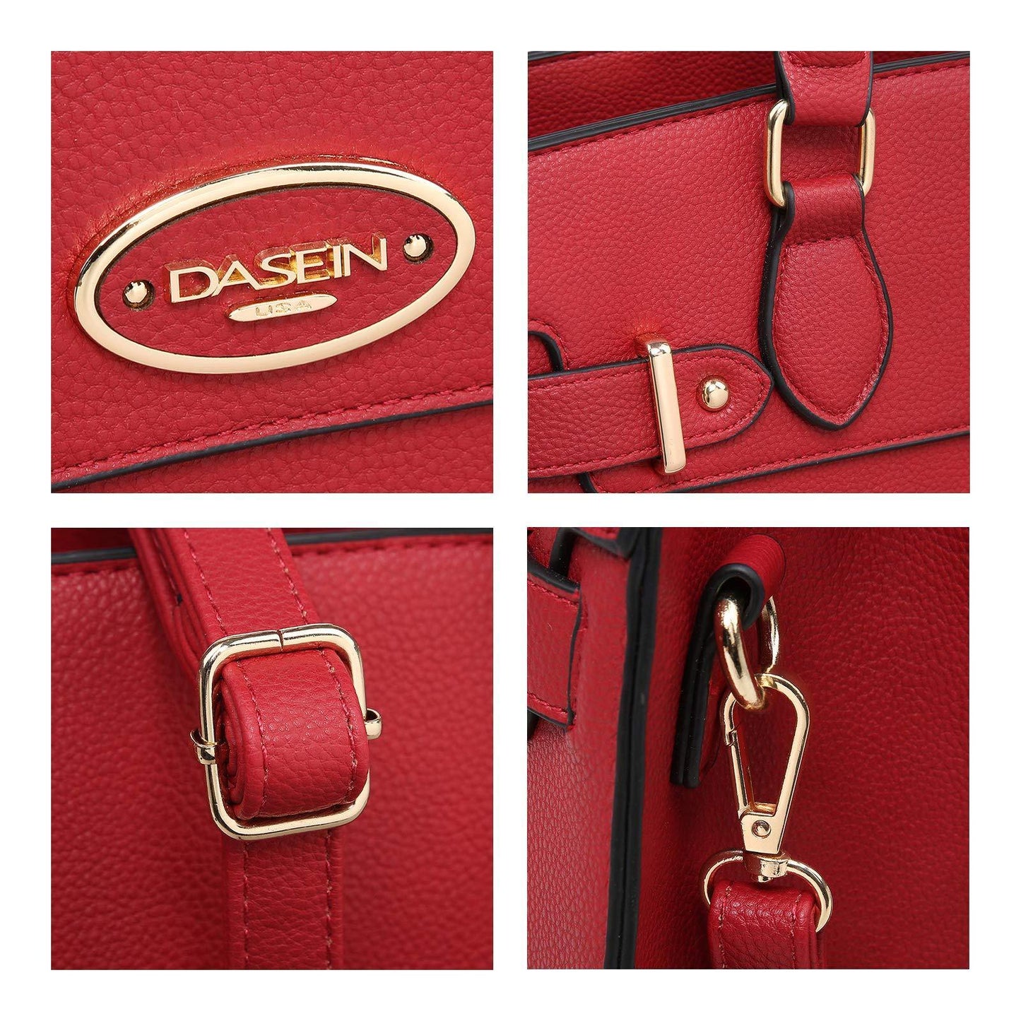 Ladies Shoulder Bag Top Handle Satchel Tote Work Bag with Matching Clutch l Dasein - Dasein Bags