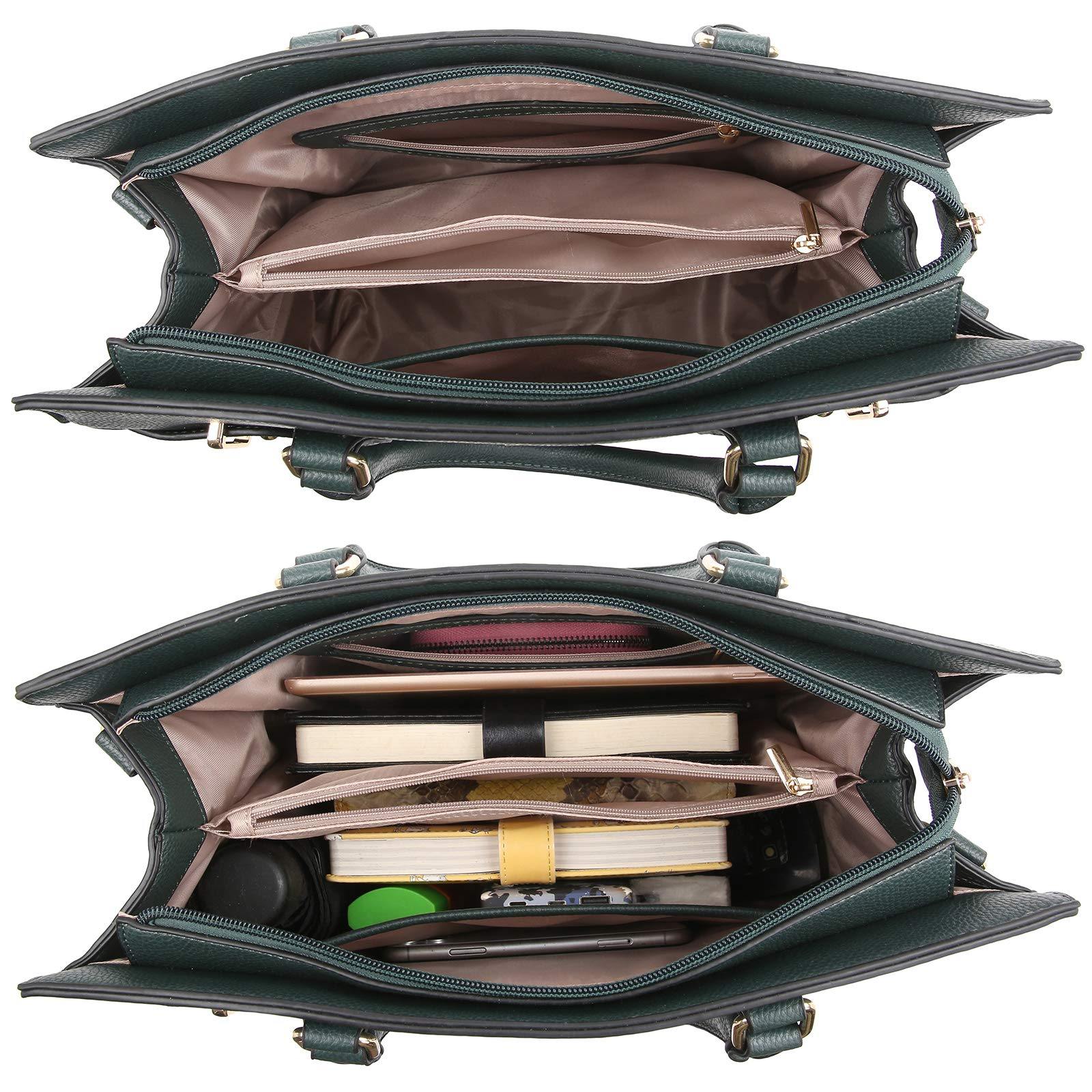 Ladies Shoulder Bag Top Handle Satchel Tote Work Bag with Matching Clutch l Dasein - Dasein Bags