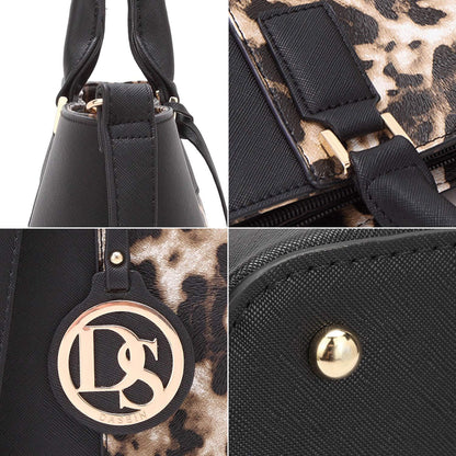 Fashion Stitching Color Large Tote Bag with Matching Wallet l Dasein - Dasein Bags