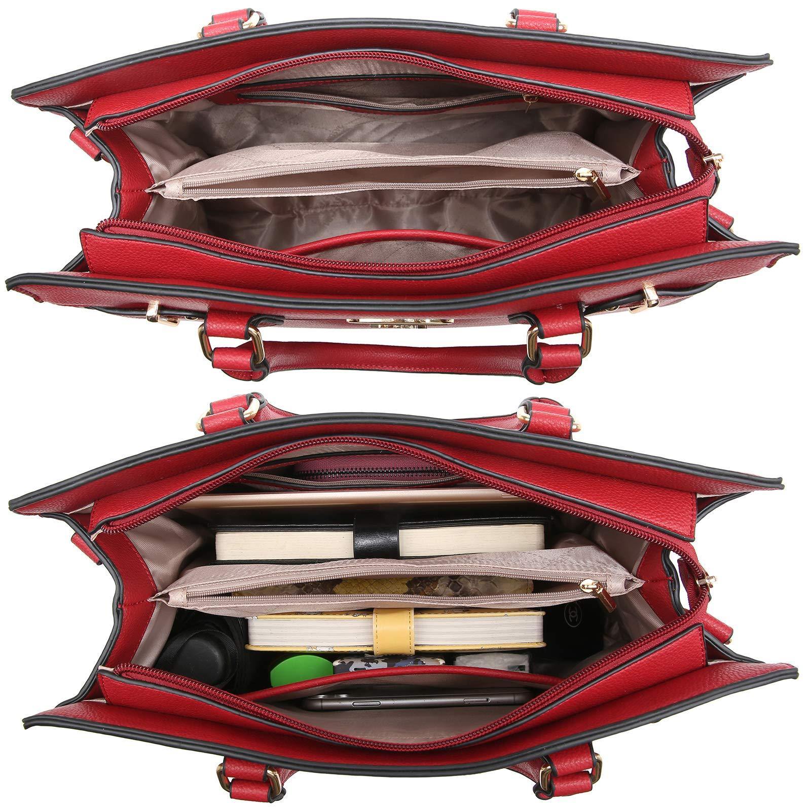 Ladies Shoulder Bag Top Handle Satchel Tote Work Bag with Matching Clutch l Dasein - Dasein Bags