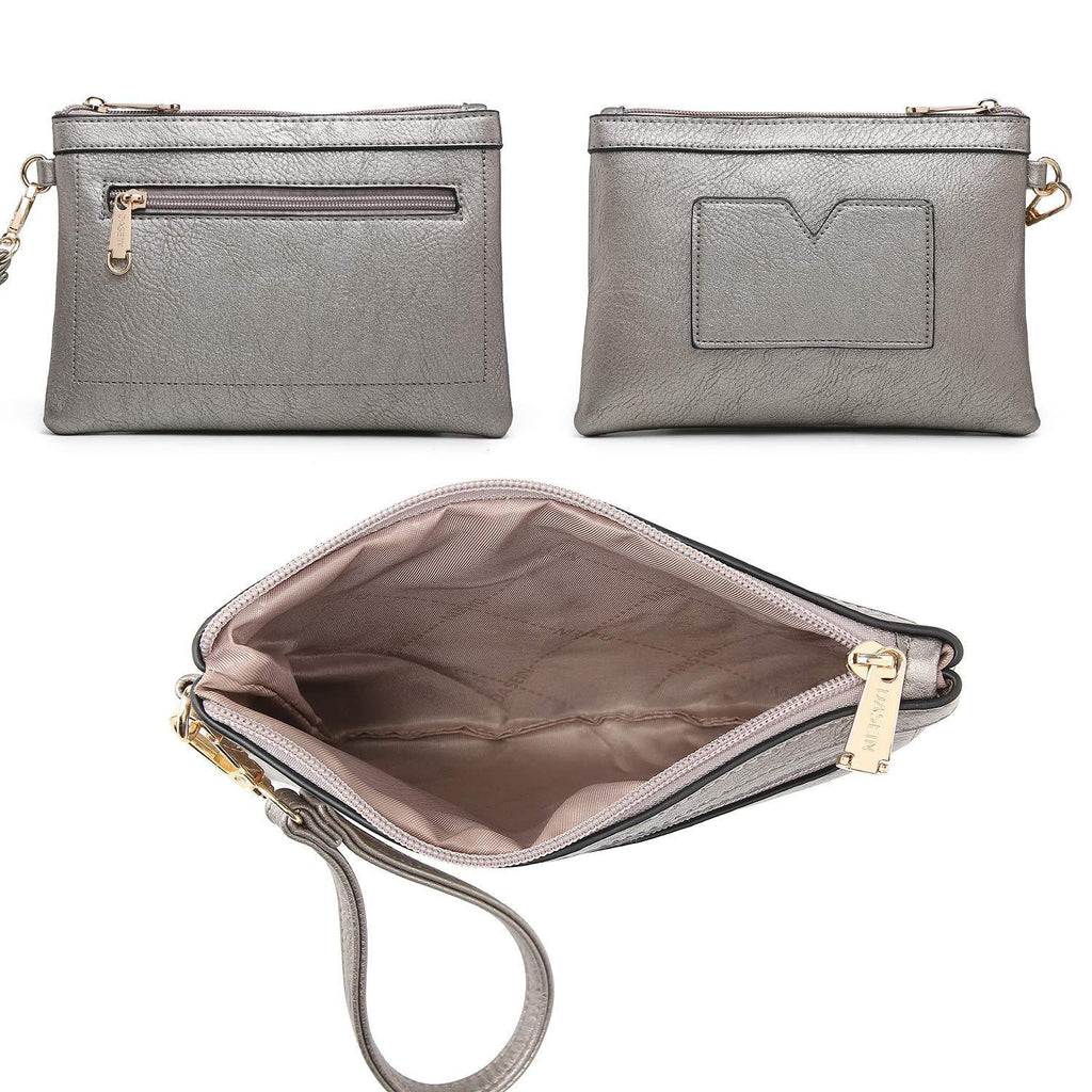 Tassel Weave Two Tone PU Leather Handbag with Matching Wallet l Dasein - Dasein Bags