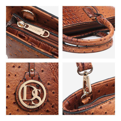 Fashion Embossed Pattern Tote with Matching Wallet - Dasein Bags