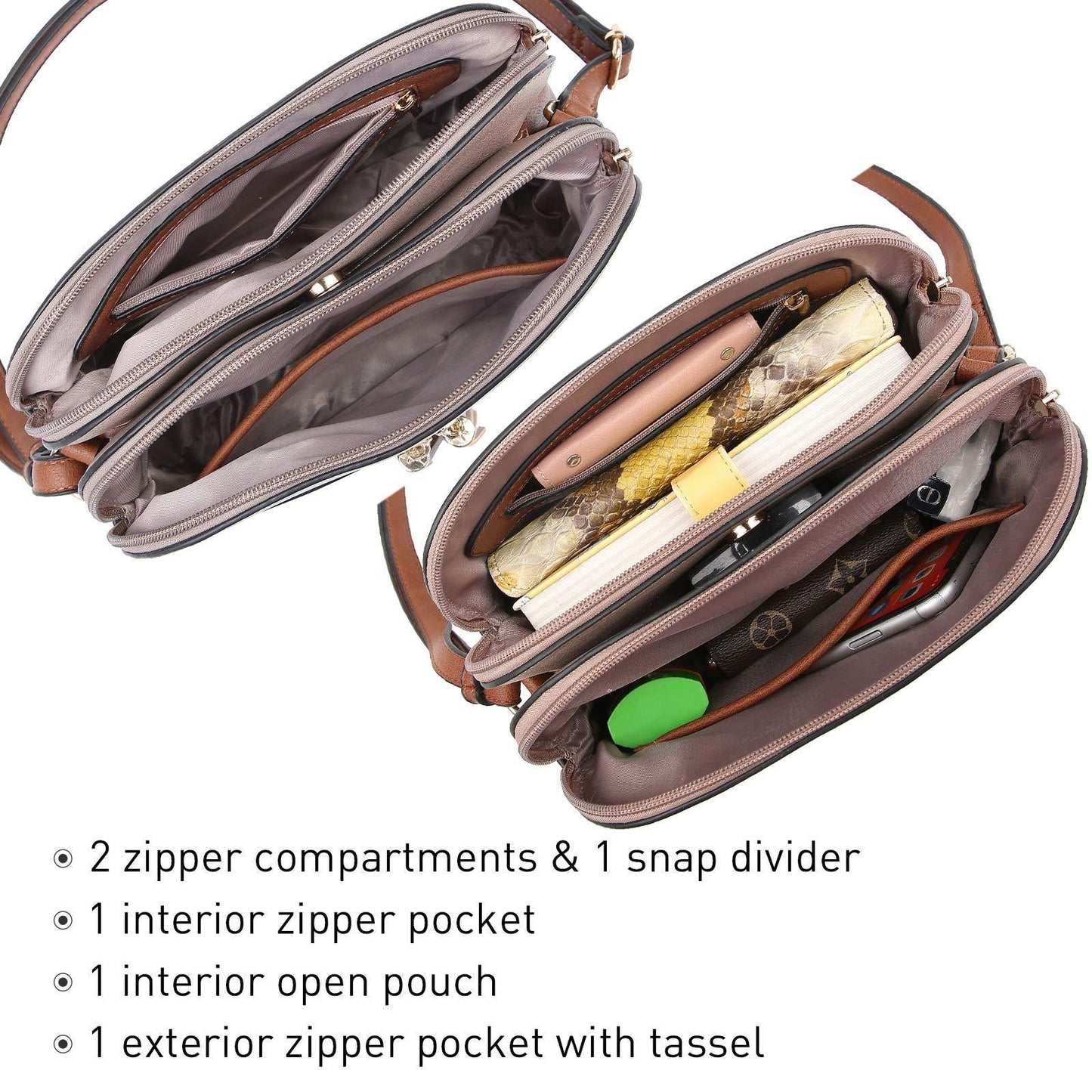 Two-Tone Tassel Crossbody Bag - Dasein Bags