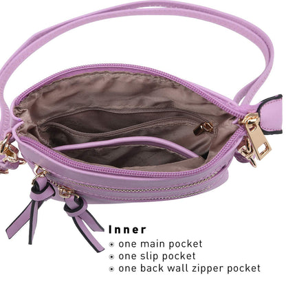 Lightweight Functional Multi Pocket Vegan Leather Shoulder Crossbody Bag l Dasein - Dasein Bags