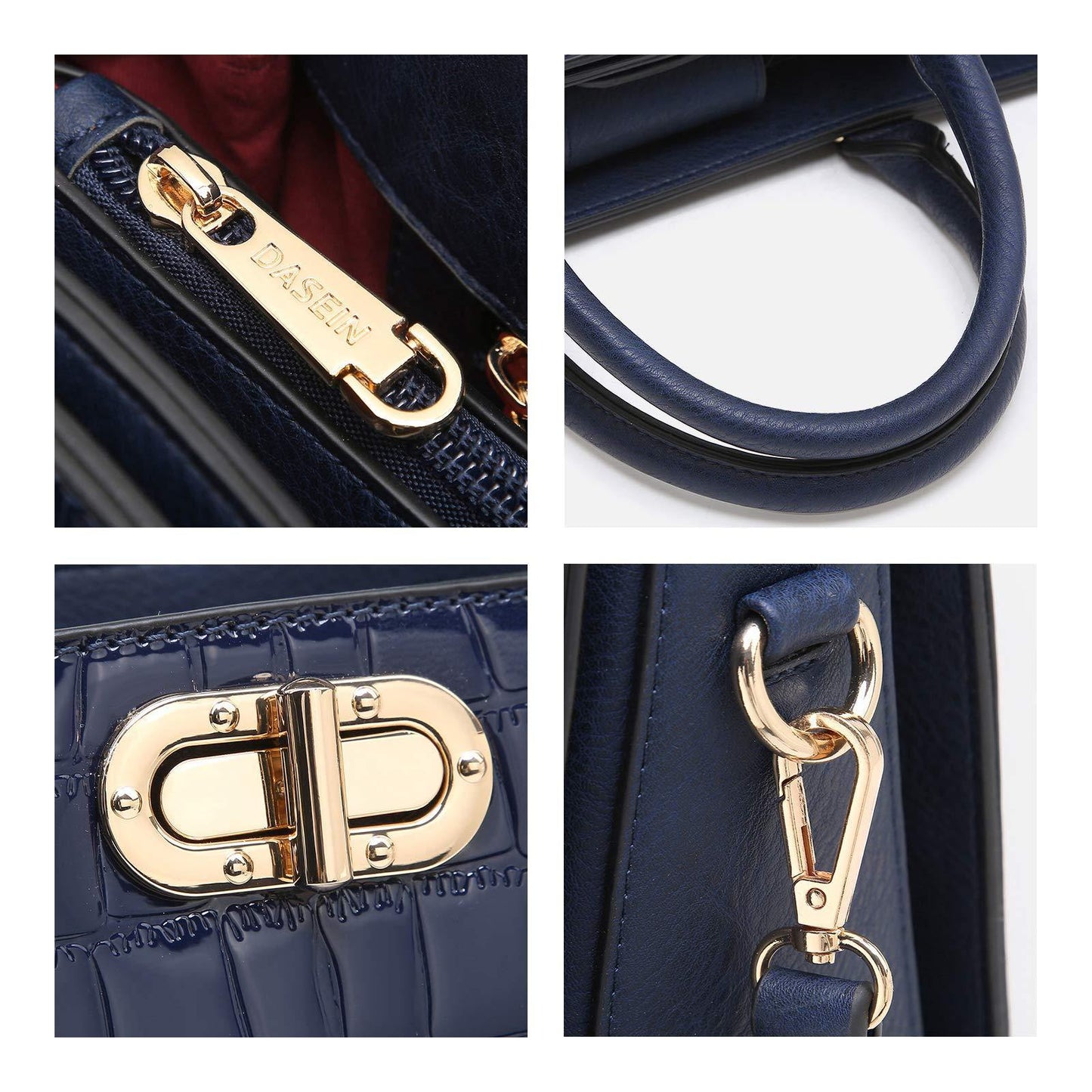 Fashion Pattern Embossed Handbag with Matching Wristlet l Dasein - Dasein Bags