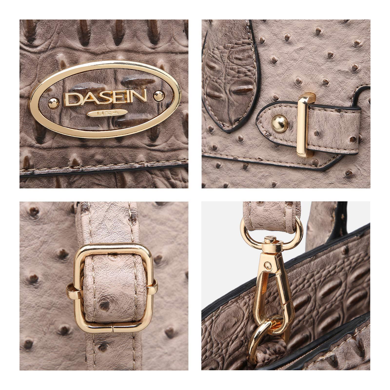 Fashion embossed Shoulder Top Handle Satchel Tote Bag with Matching Clutch l Dasein - Dasein Bags