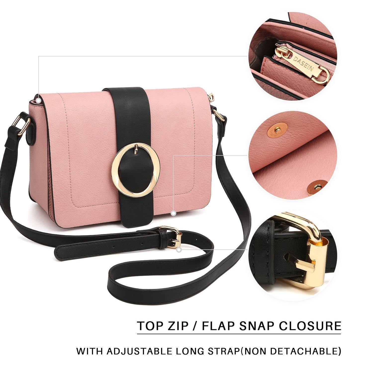 Concise Style Buckle Gold-Tone Ring Crossbody Bag - Dasein Bags