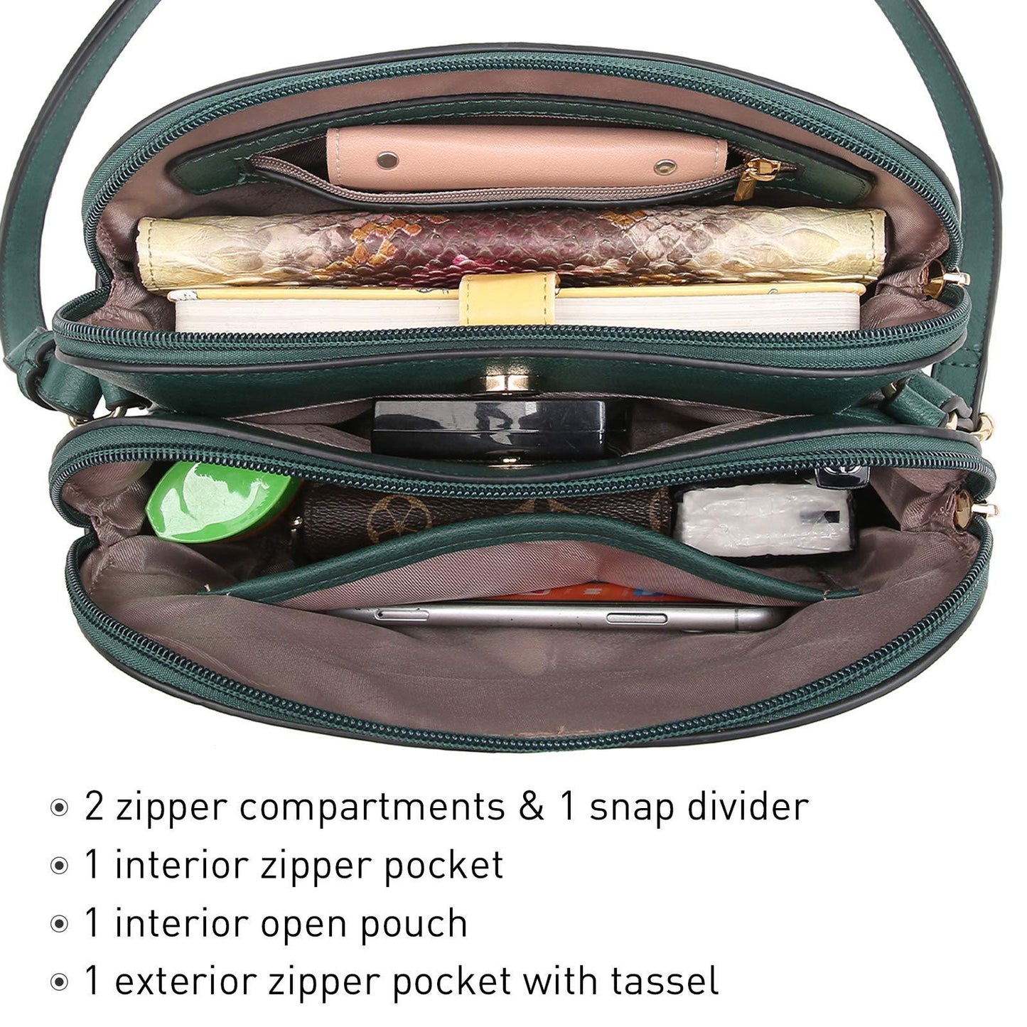 Tassel Front Zipper Crossbody Bag - Dasein Bags