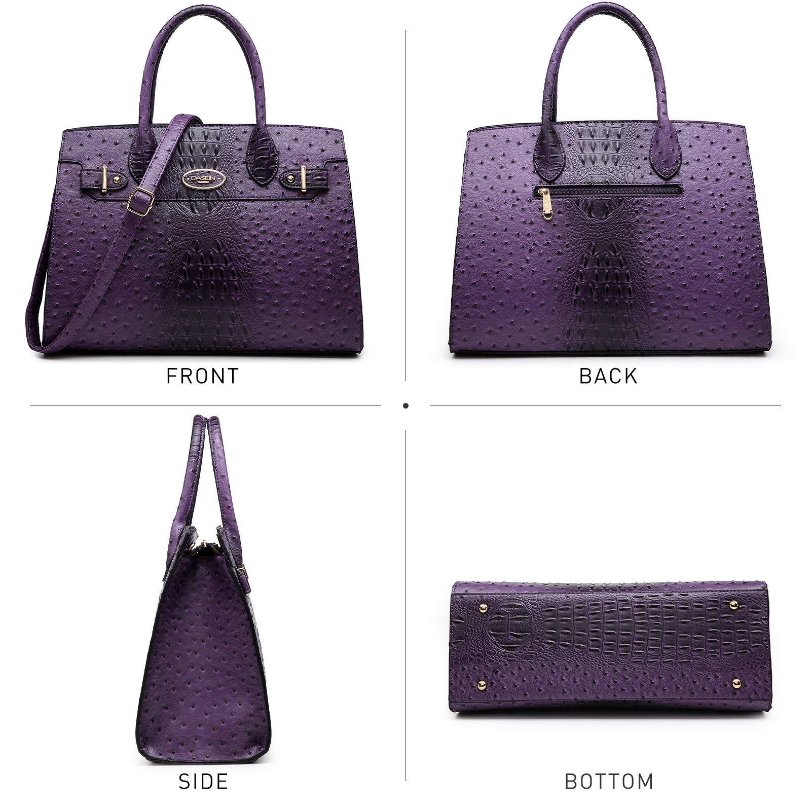 Fashion embossed Shoulder Top Handle Satchel Tote Bag with Matching Clutch l Dasein - Dasein Bags