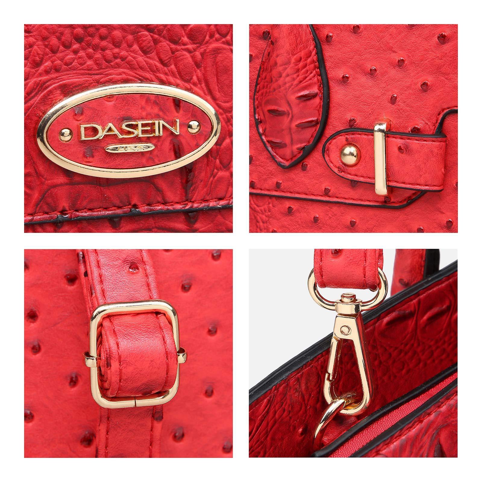 Fashion embossed Shoulder Top Handle Satchel Tote Bag with Matching Clutch l Dasein - Dasein Bags
