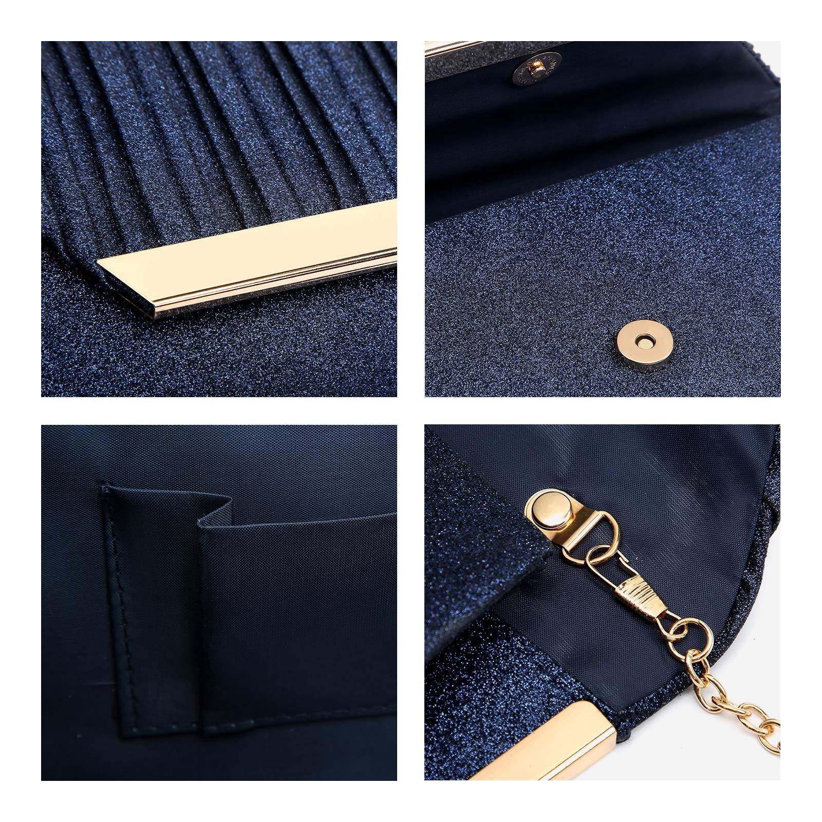 Dasein Glitter Flap Envelope Clutch Purses Evening Bags Wedding Party Prom Purse - Dasein Bags