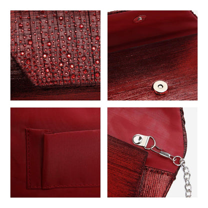 Women Glitter Rhinestone Wedding Evening Purse Envelope Clutch Dasein - Dasein Bags