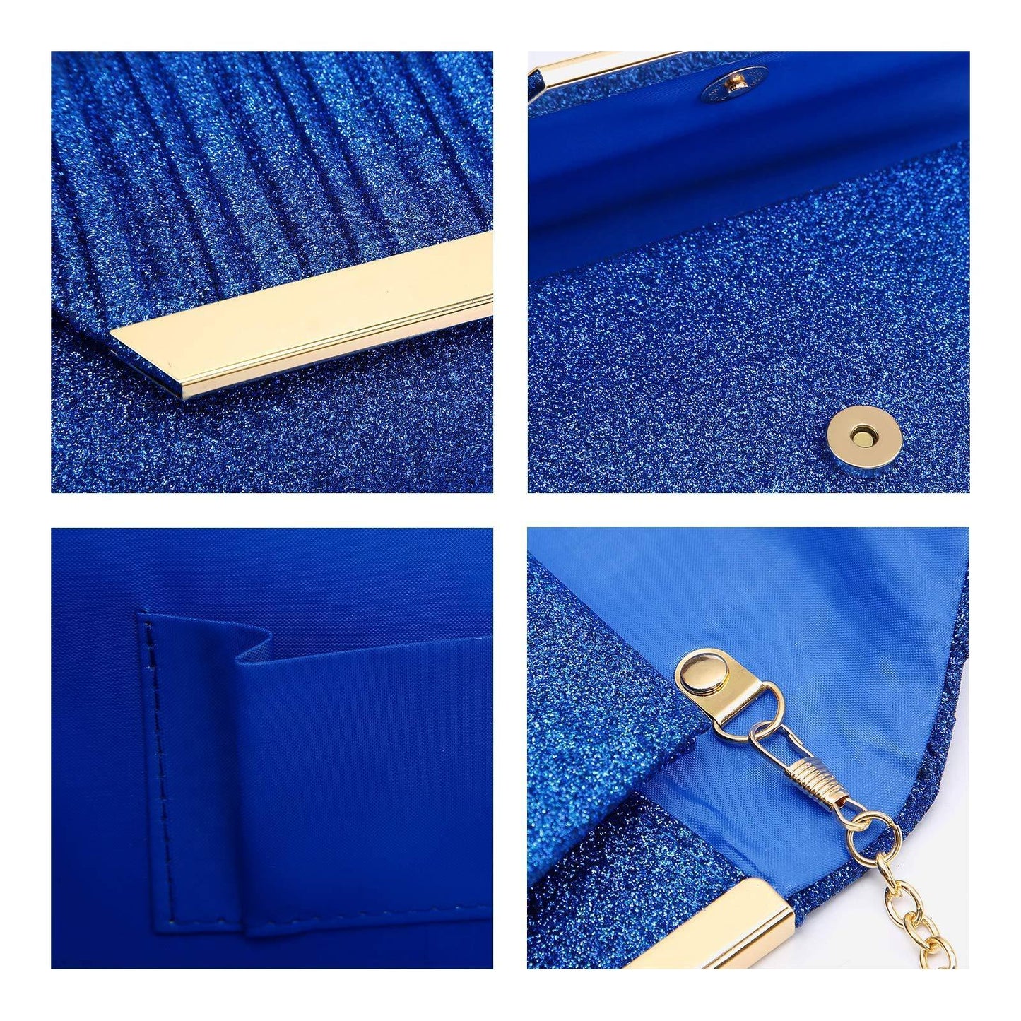 Dasein Glitter Flap Envelope Clutch Purses Evening Bags Wedding Party Prom Purse - Dasein Bags