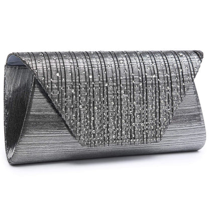 Women Glitter Rhinestone Wedding Evening Purse Envelope Clutch Dasein - Dasein Bags