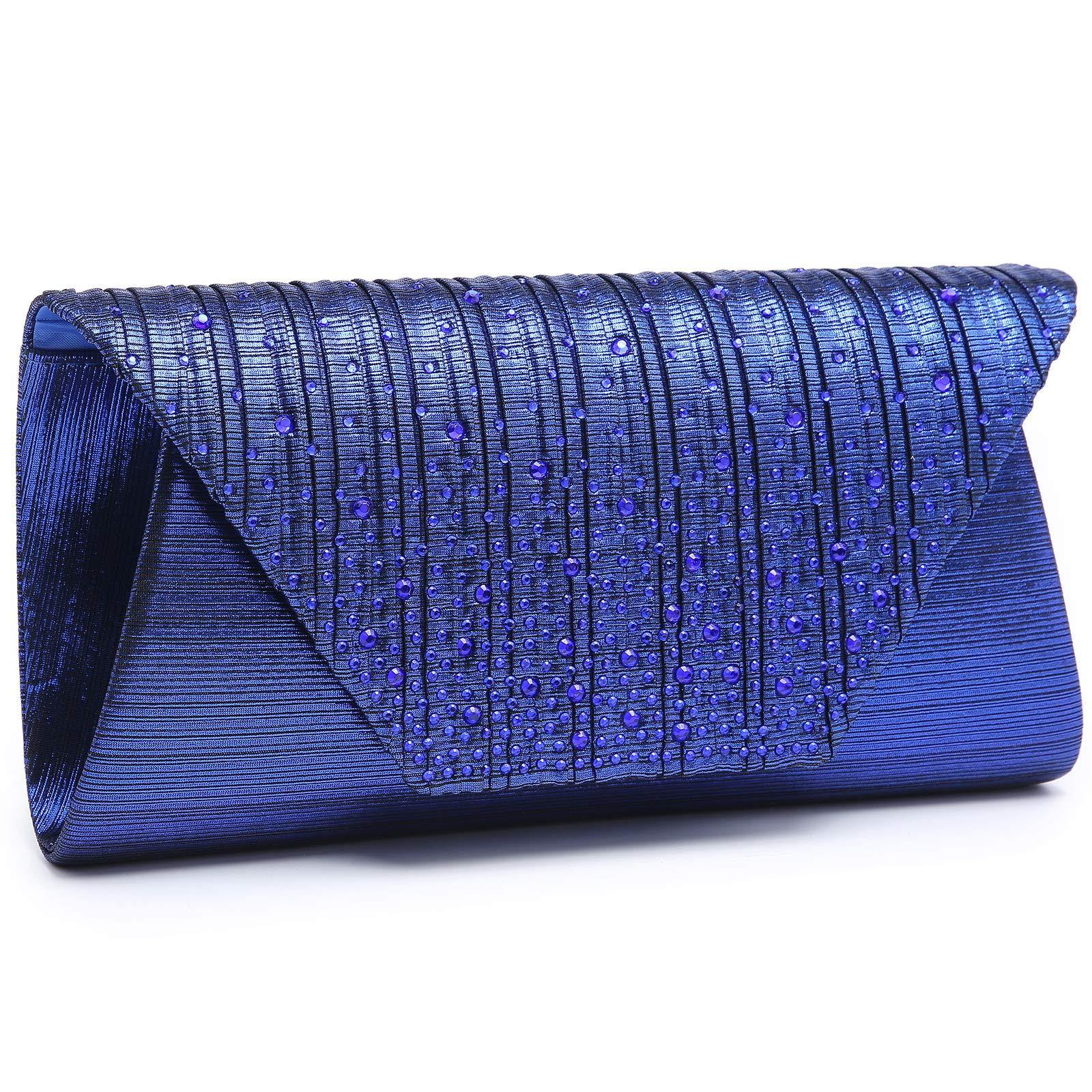 Women Glitter Rhinestone Wedding Evening Purse Envelope Clutch Dasein - Dasein Bags