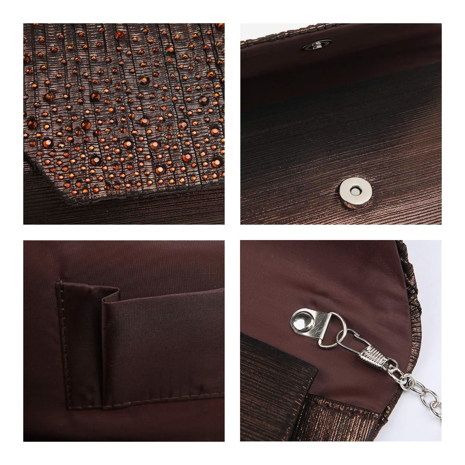 Women Glitter Rhinestone Wedding Evening Purse Envelope Clutch Dasein - Dasein Bags