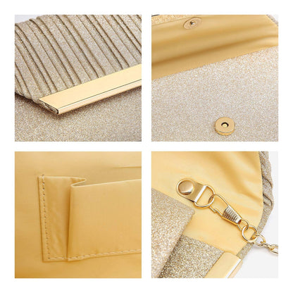 Dasein Glitter Flap Envelope Clutch Purses Evening Bags Wedding Party Prom Purse - Dasein Bags