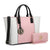 Fashion Stitching Color Large Tote Bag with Matching Wallet l Dasein - Dasein Bags
