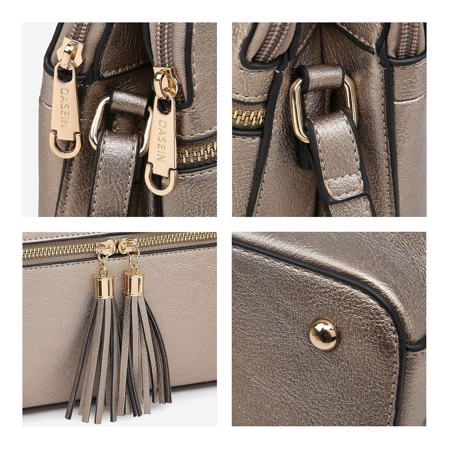 Tassel Front Zipper Crossbody Bag - Dasein Bags