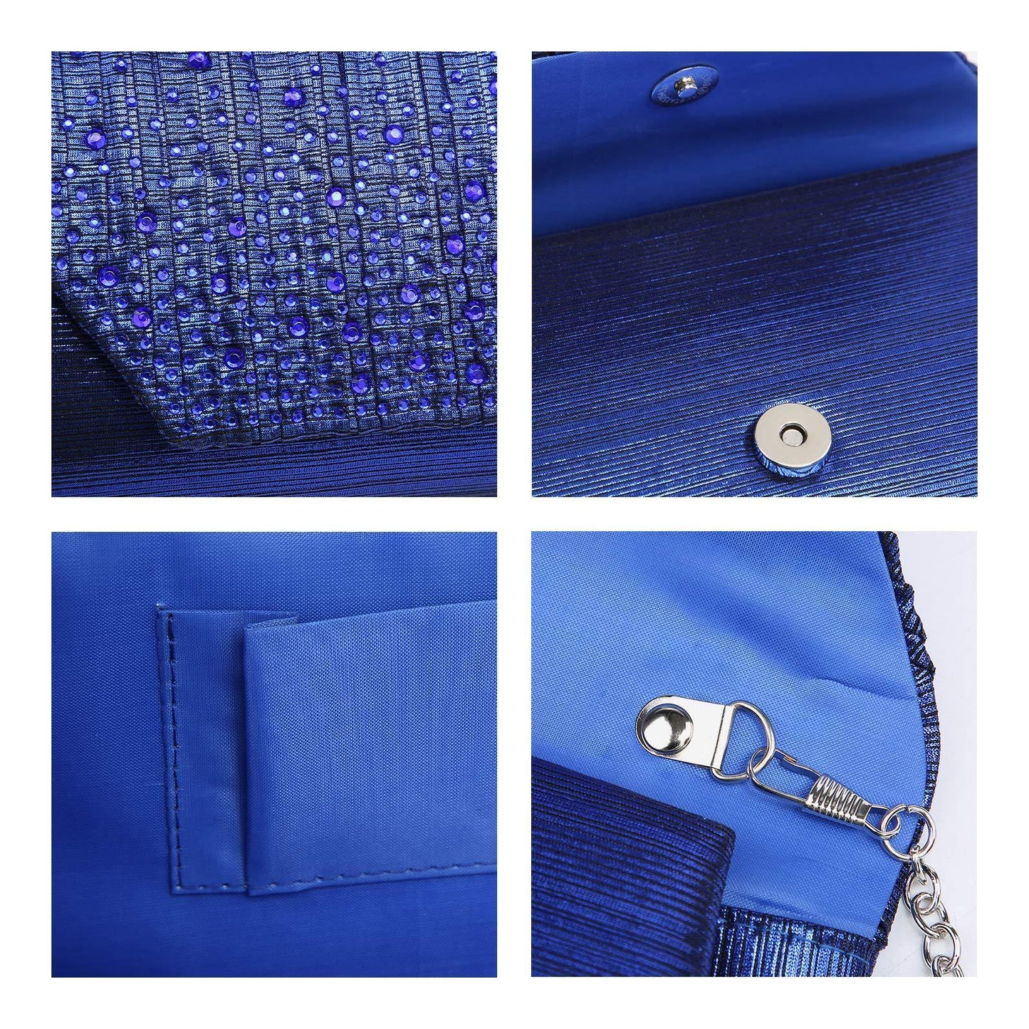 Women Glitter Rhinestone Wedding Evening Purse Envelope Clutch Dasein - Dasein Bags