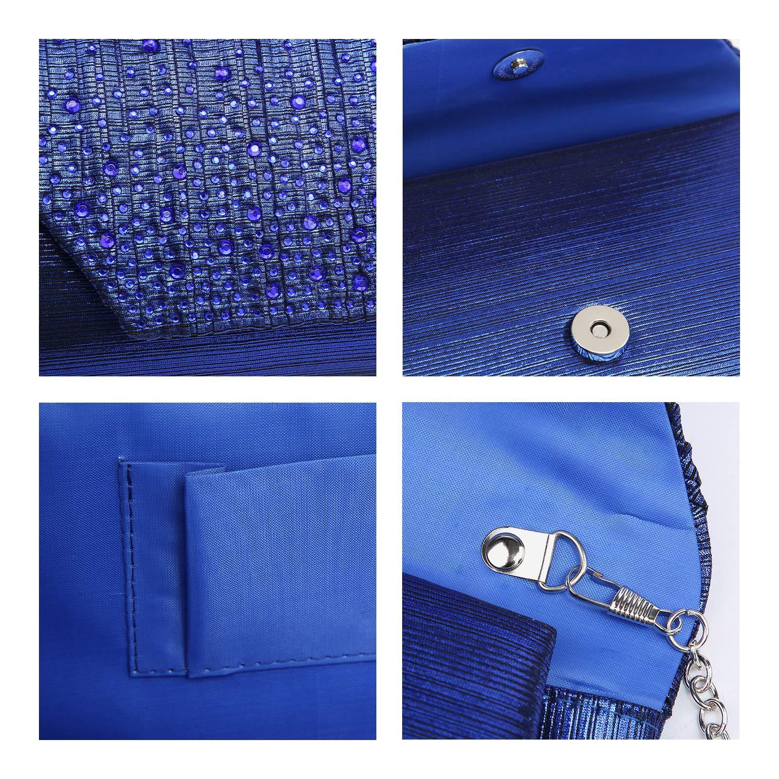 Women Glitter Rhinestone Wedding Evening Purse Envelope Clutch Dasein - Dasein Bags