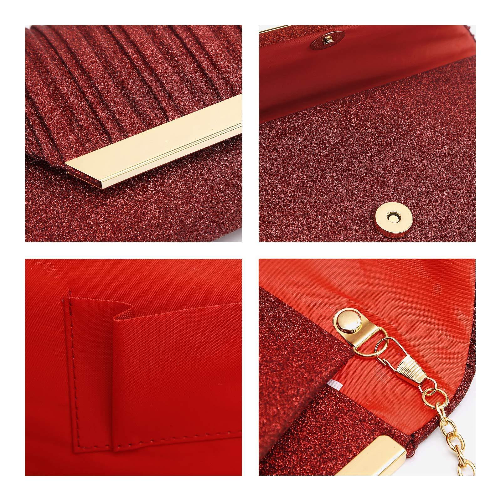 Dasein Glitter Flap Envelope Clutch Purses Evening Bags Wedding Party Prom Purse - Dasein Bags