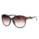 Women's Fashionable Round Frame Sunglasses w/ Stripe & Stroke Accents