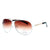Women's Classic Aviator Sunglasses w/ Logo Accent - White/Coffee - Dasein Bags