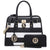 Two-Tone Handbag with Matching Wallet - Dasein Bags