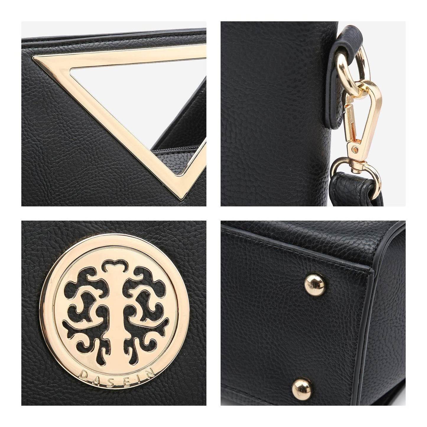 Fashion Design Chic Triangle Handle Shoulder Bag with Matching Wallet l Dasein - Dasein Bags